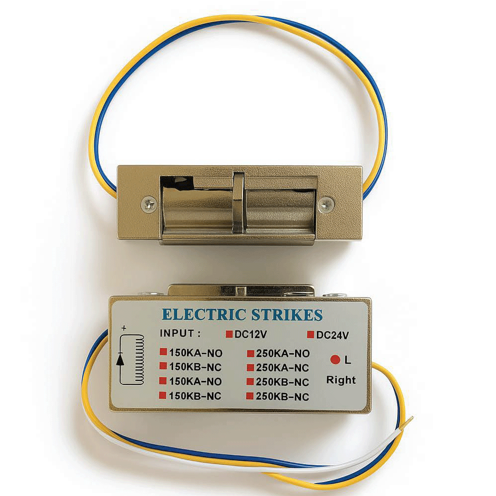 Electric strike release mechanism for chute door