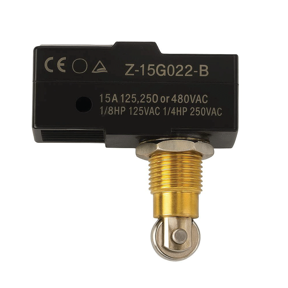 Limit switch component for chute door control